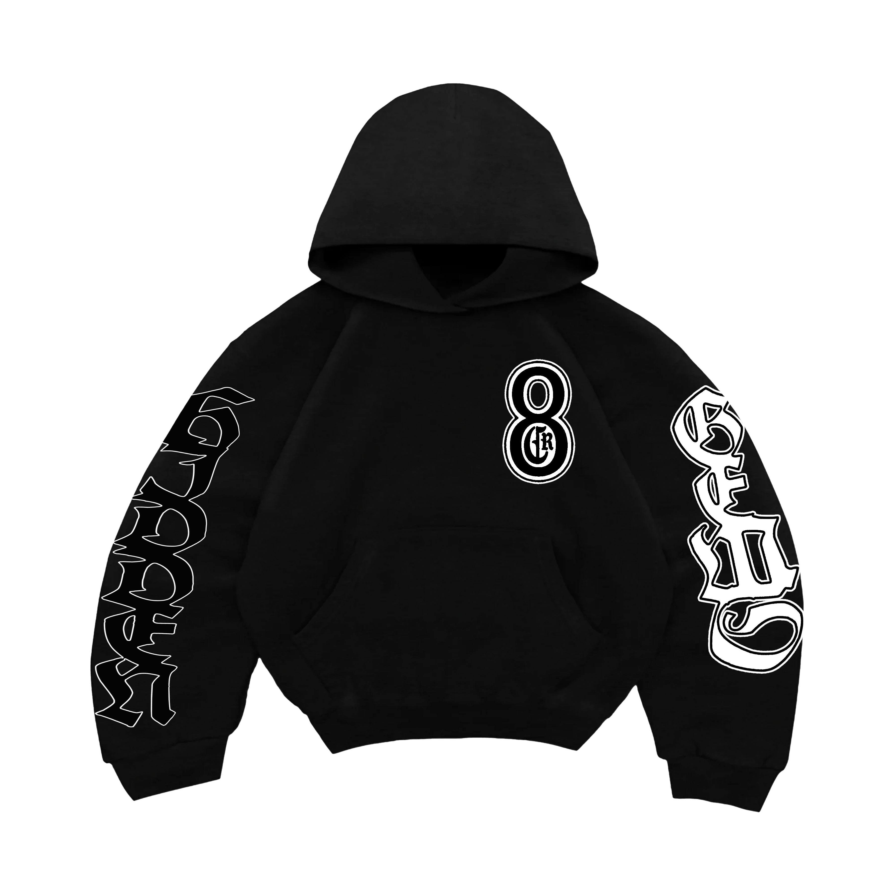 CR8 "HIDDEN GEMS" BLK / WHITE HOODIE